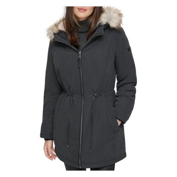 DKNY Women's Trim Hooded Anorak Puffer Coat Small NWT
